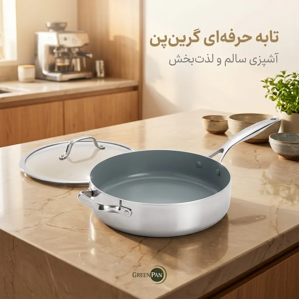 تابه حرفه‌ای گرین‌پن؛ لذت آشپزی سالم و بی‌دردسر